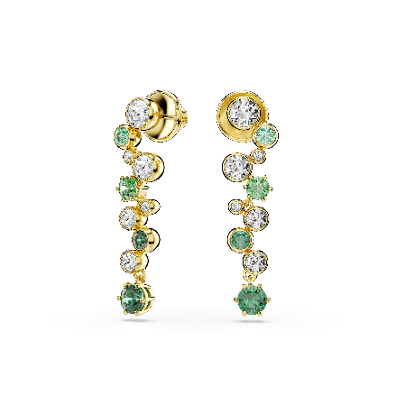 Resim Constella damla küpeler, Karışık kesimler, Yeşil, Altın rengi kaplama