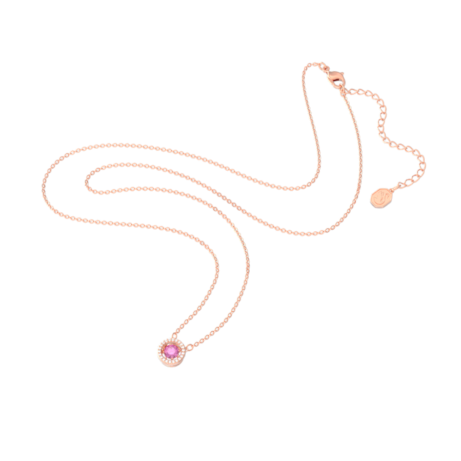 Resim Una Kolye Ucu, Yuvarlak kesim, Uzun, Mor, Pembe altın rengi kaplama