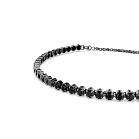 Resim Tennis bileklik, Karışık yuvarlak kesimler, Siyah, Rutenyum kaplama