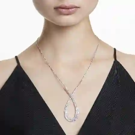 Resim Hyperbola Kolye, Karışık kesimler, Infinity, Beyaz, Rodyum kaplama