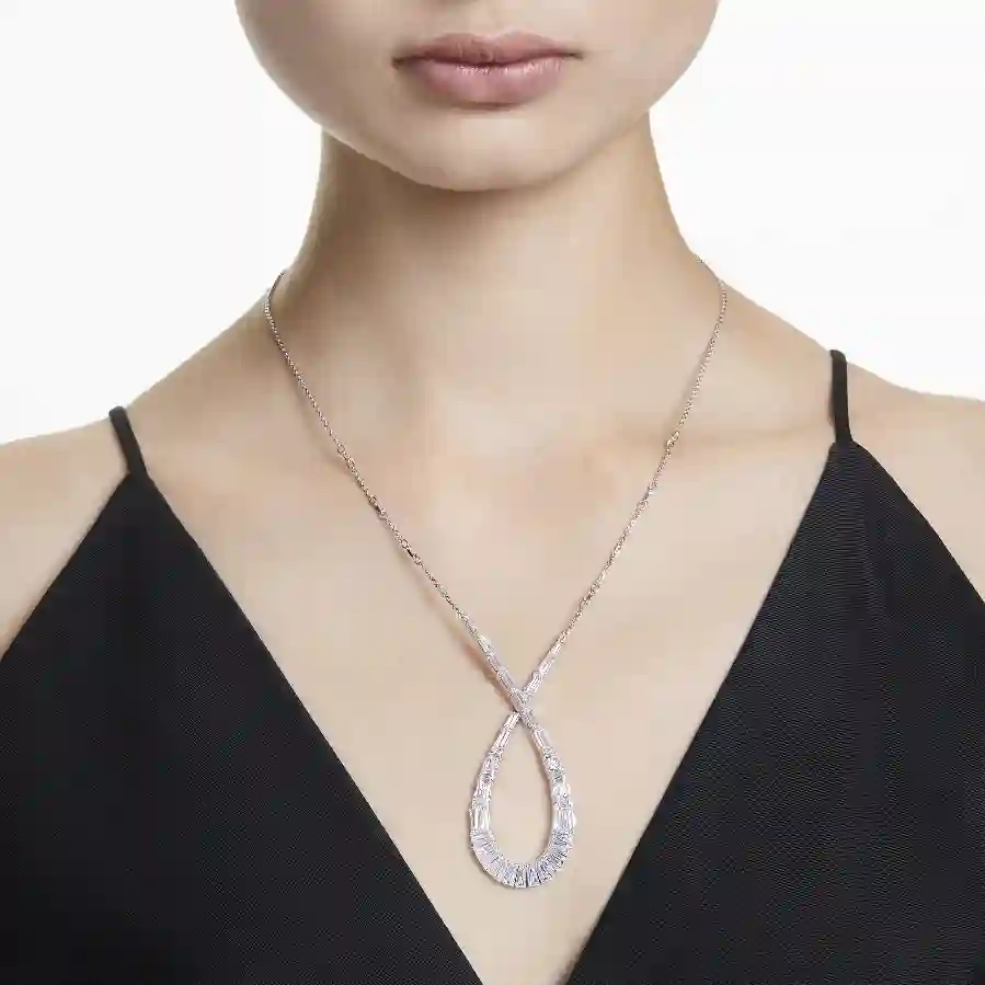 Resim Hyperbola Kolye, Karışık kesimler, Infinity, Beyaz, Rodyum kaplama