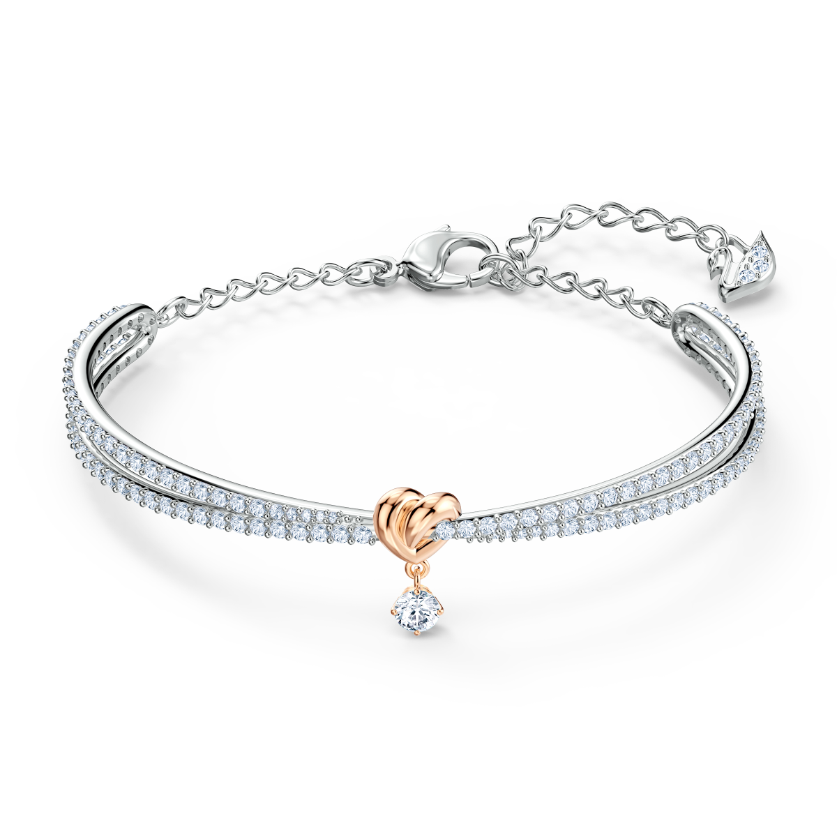 Resim Lifelong Heart Bileklik, Kalp, Beyaz, Karışık metal yüzey