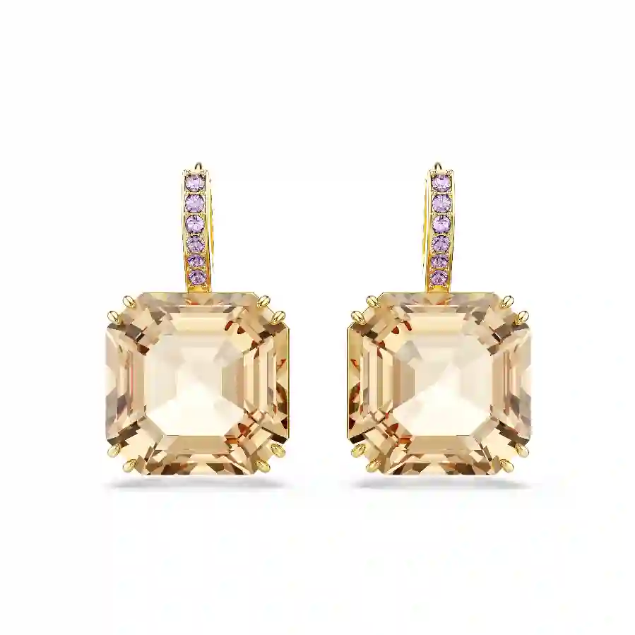 Resim Millenia damla küpeler, Karışık kesimler, Caramel, Altın rengi kaplama