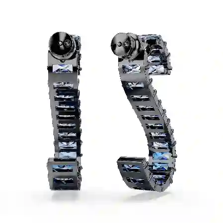 Resim Matrix damla küpeler, Baget kesim, Mavi, Rutenyum kaplama