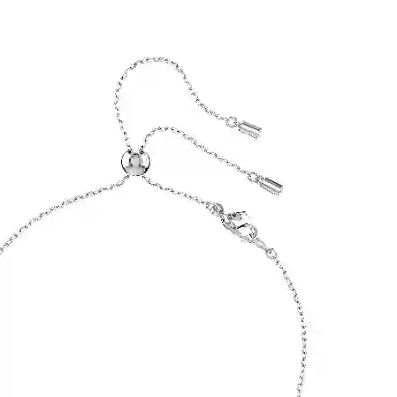 Resim Constella Y-Kolye, Kristal inci, Yuvarlak kesimler, Beyaz, Rodyum kaplama