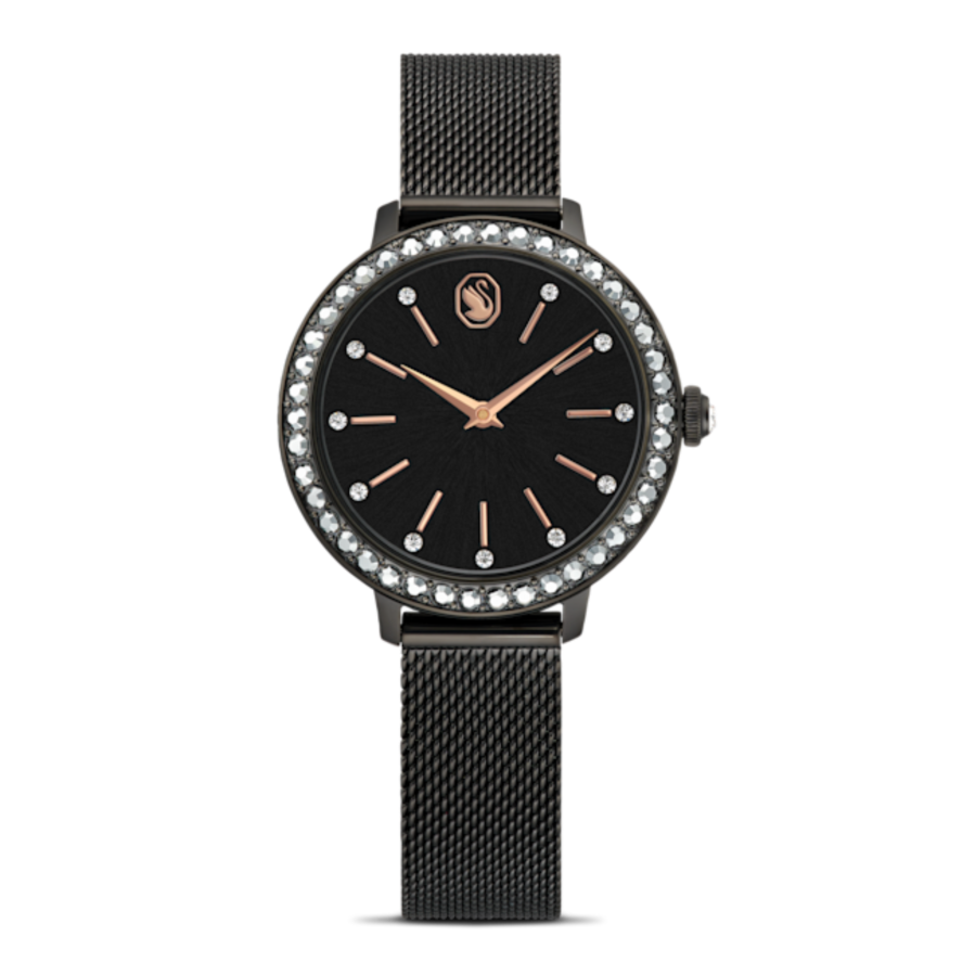 Resim Certa Saat, Metal bileklik, Siyah, Siyah yüzey