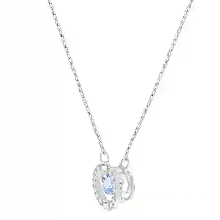 Resim Una Kolye, Yuvarlak kesim, Mavi, Rodyum kaplama