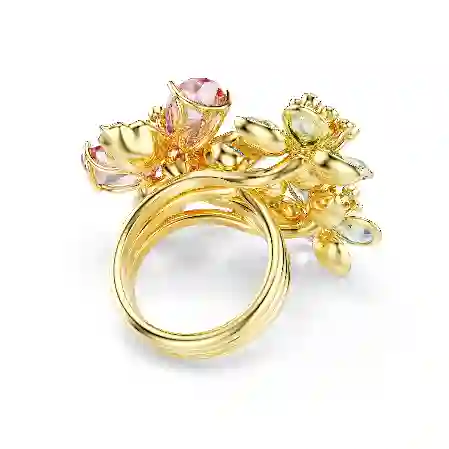 Resim Idyllia Yüzük, Karışık kesimler, Çiçek, Çok renkli, Altın rengi kaplama