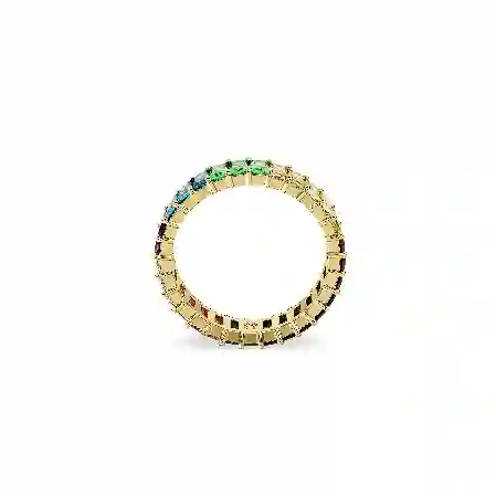 Resim Matrix Yüzük, Baget kesim, Çok renkli, Altın rengi kaplama