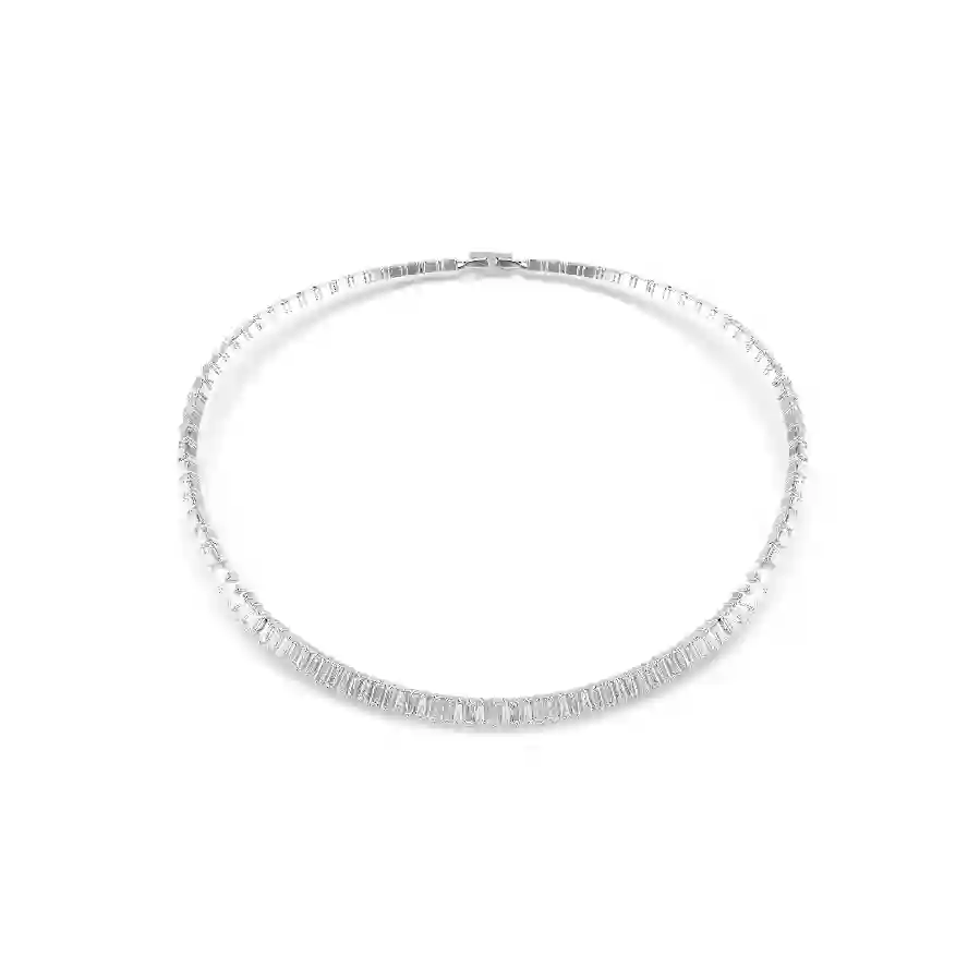 Resim Matrix Kolye, Baget kesim, Beyaz, Rodyum kaplama