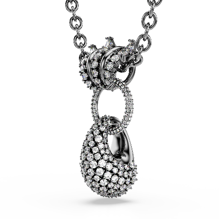 Resim Sublima Kolye, Karışık kesimler, Beyaz, Rutenyum kaplama