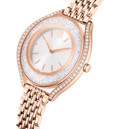 Resim Crystalline aura Saat, İsviçre Üretimi, Metal bileklik, Rose Altın tonu, Pembe altın rengi yüzey