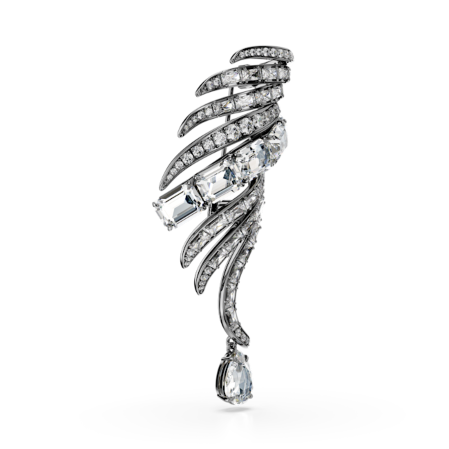 Resim The Vienna Collection Broş, Tüy, Beyaz, Rutenyum kaplama