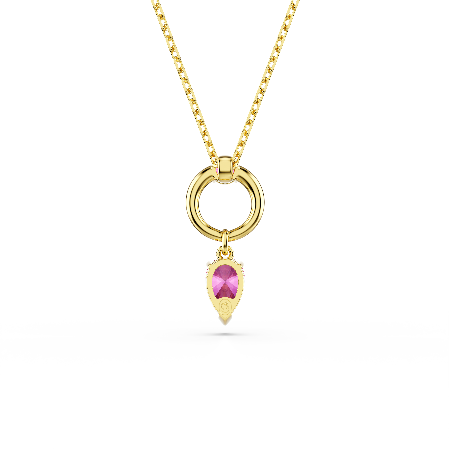 Resim Mesmera Kolye, Karışık kesimler, Kırmızı, Altın rengi kaplama