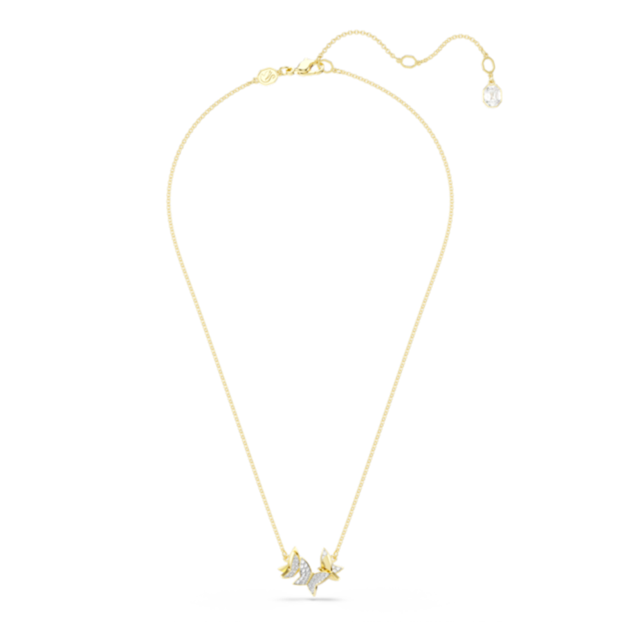 Resim Idyllia Lilia Kolye, Kelebek, Beyaz, Altın rengi kaplama