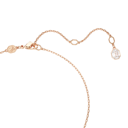 Resim Dextera Kolye, Yuvarlak kesim, Beyaz, Pembe altın rengi kaplama