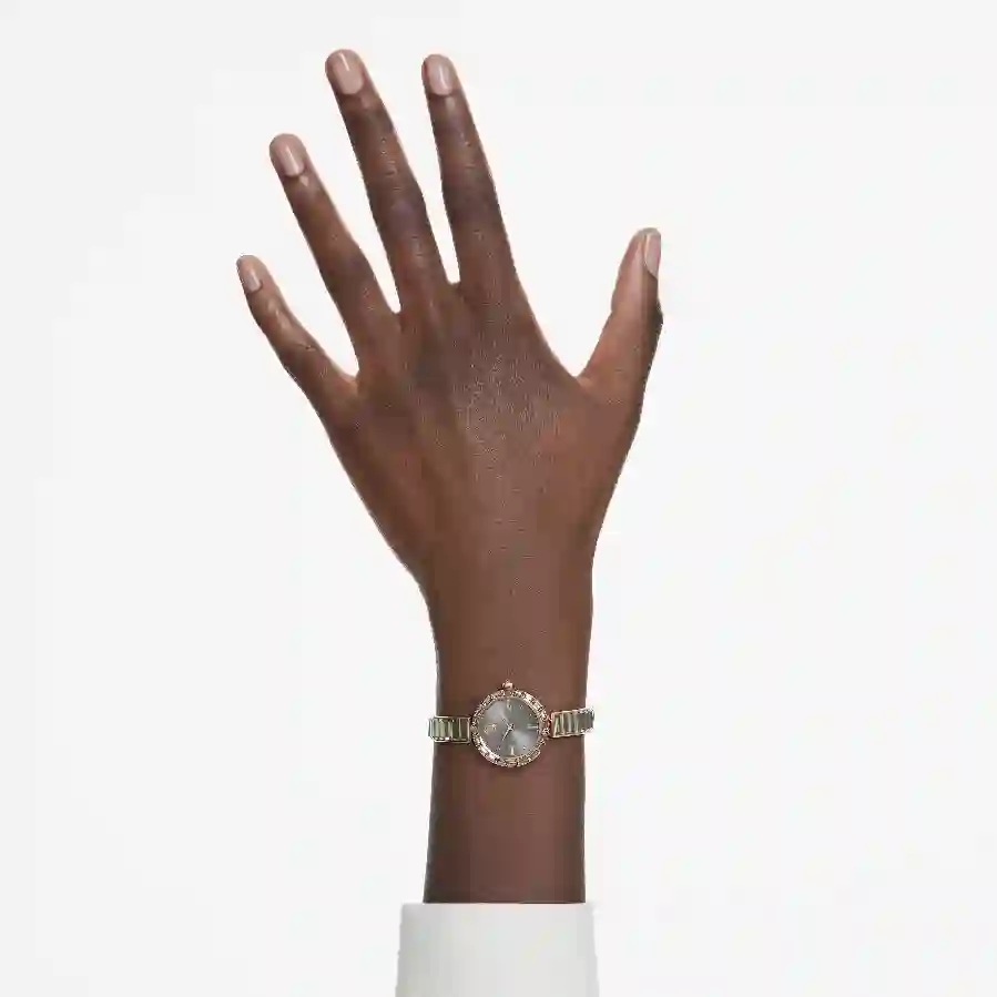 Resim Matrix Bangle Saat, İsviçre Üretimi, Kristal bileklik, Gri, Pembe altın rengi yüzey