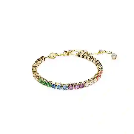 Resim Matrix Tennis bileklik, Yuvarlak kesim, Çok renkli, Altın rengi kaplama