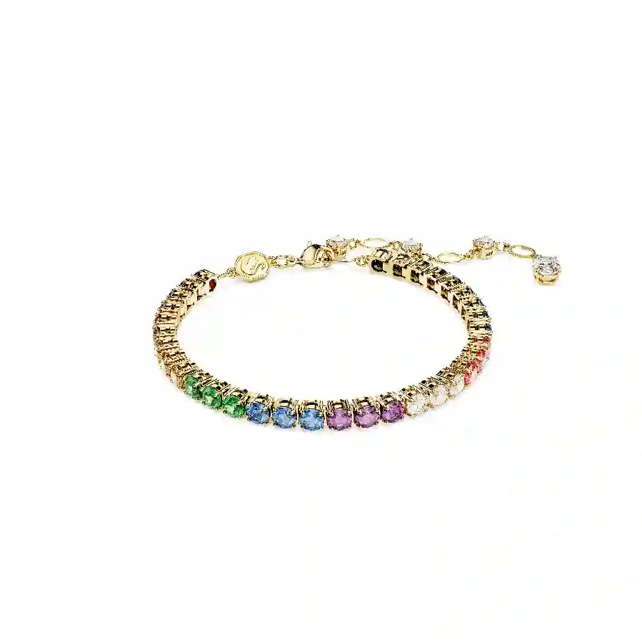 Resim Matrix Tennis bileklik, Yuvarlak kesim, Çok renkli, Altın rengi kaplama