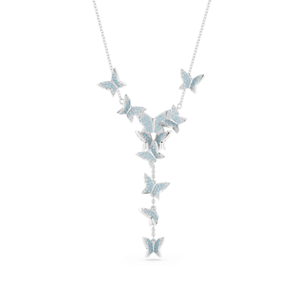 Resim Idyllia Lilia Y-Kolye, Kelebek, Mavi, Rodyum kaplama