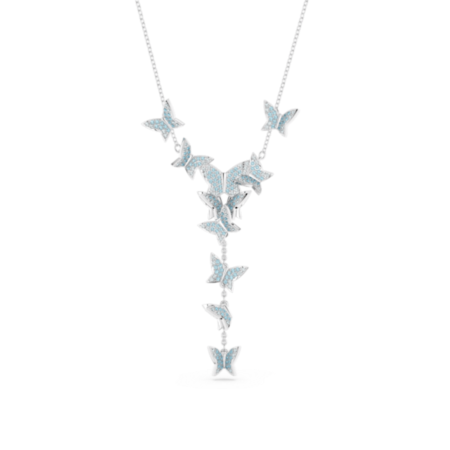 Resim Idyllia Lilia Y-Kolye, Kelebek, Mavi, Rodyum kaplama