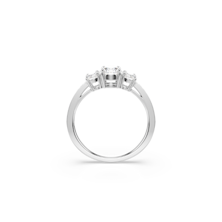 Resim Attract Trilogy Yüzük, Yuvarlak kesim, Beyaz, Gümüş renkli yüzey