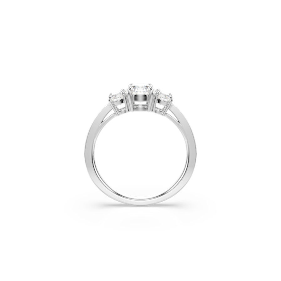 Resim Attract Trilogy Yüzük, Yuvarlak kesim, Beyaz, Gümüş renkli yüzey