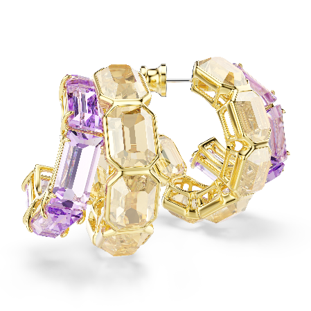 Resim Millenia halka küpeler, Karışık kesimler, Çok renkli, Altın rengi kaplama