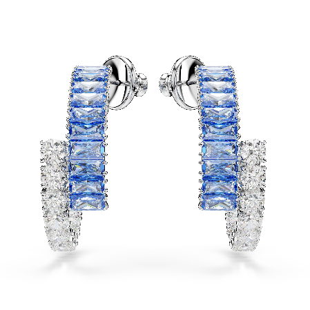 Resim Matrix halka küpeler, Karışık kesimler, Mavi, Rodyum kaplama