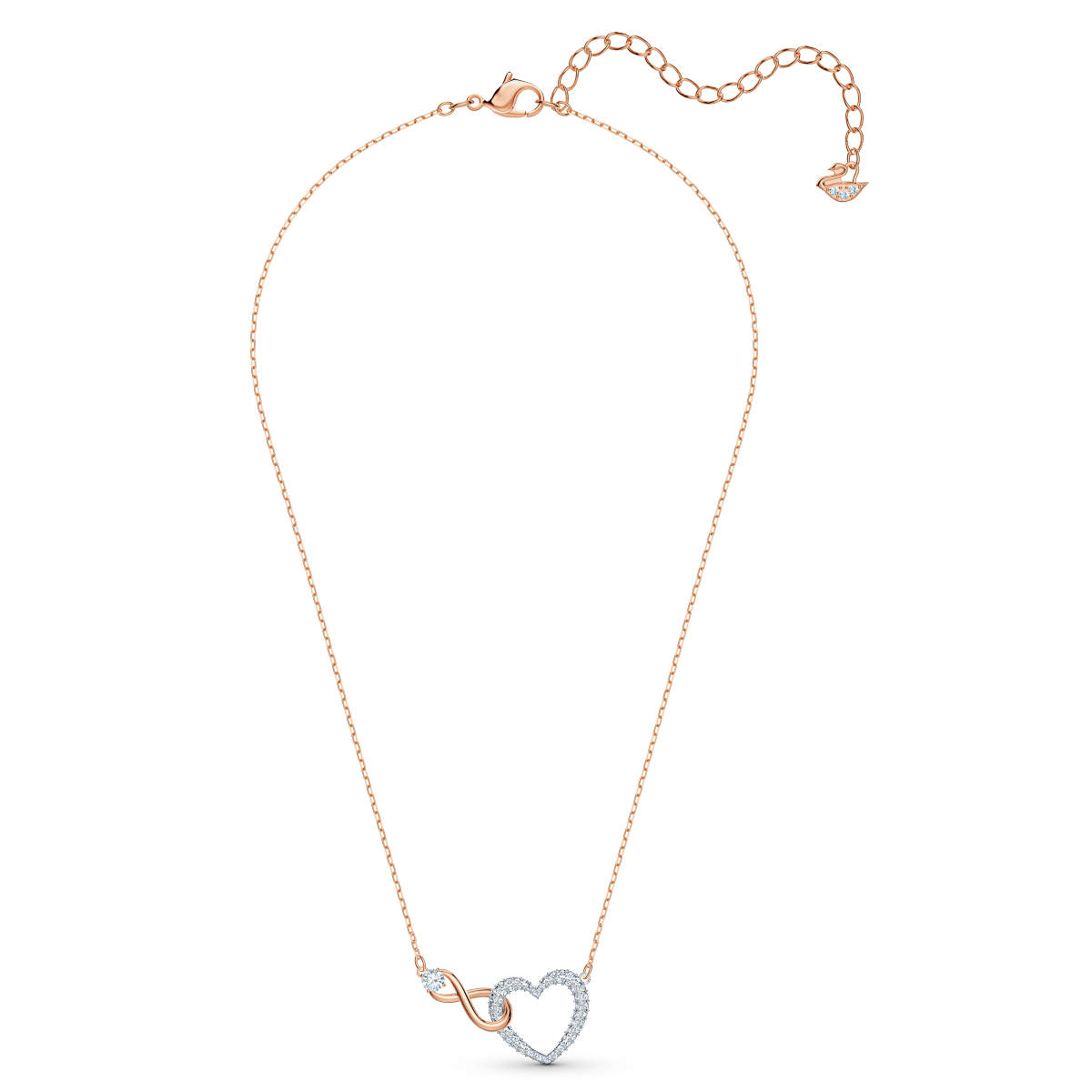 Resim Swarovski Infinity Set, Sonsuzluk ve kalp, Beyaz, Karışık metal yüzey
