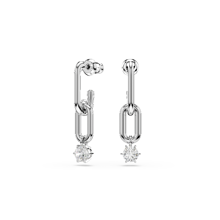 Resim Constella damla küpeler, Yuvarlak kesim, Beyaz, Rodyum kaplama