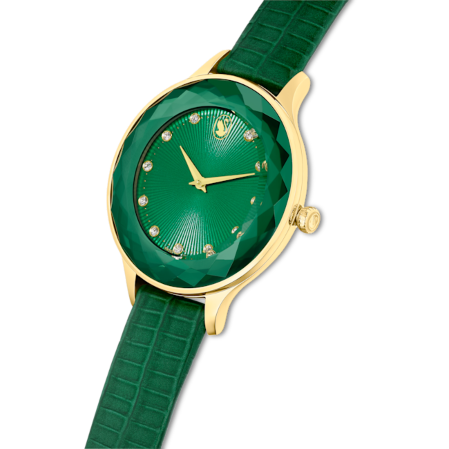 Resim Nova Saat, İsviçre Üretimi, Deri kayış, Yeşil, Altın rengi yüzey