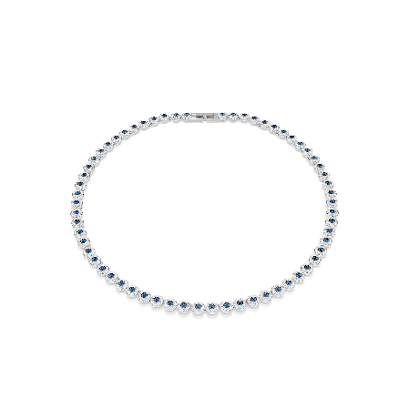 Resim Una Angelic Tennis kolye, Yuvarlak kesim, Mavi, Rodyum kaplama