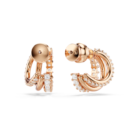 Resim Hyperbola halka küpeler, Karışık kesimler, Mini, Beyaz, Pembe altın rengi kaplama