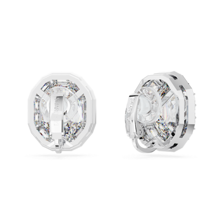 Resim Mesmera Klipsli Küpeler, Sekizgen kesim, Beyaz, Rodyum kaplama