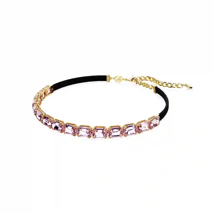 Resim Millenia Tennis gerdanlık, Sekizgen kesim, Mor, Altın rengi kaplama