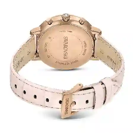 Resim Matrix Tennis Chrono Saat, İsviçre Üretimi, Deri kayış, Pembe, Pembe altın rengi yüzey