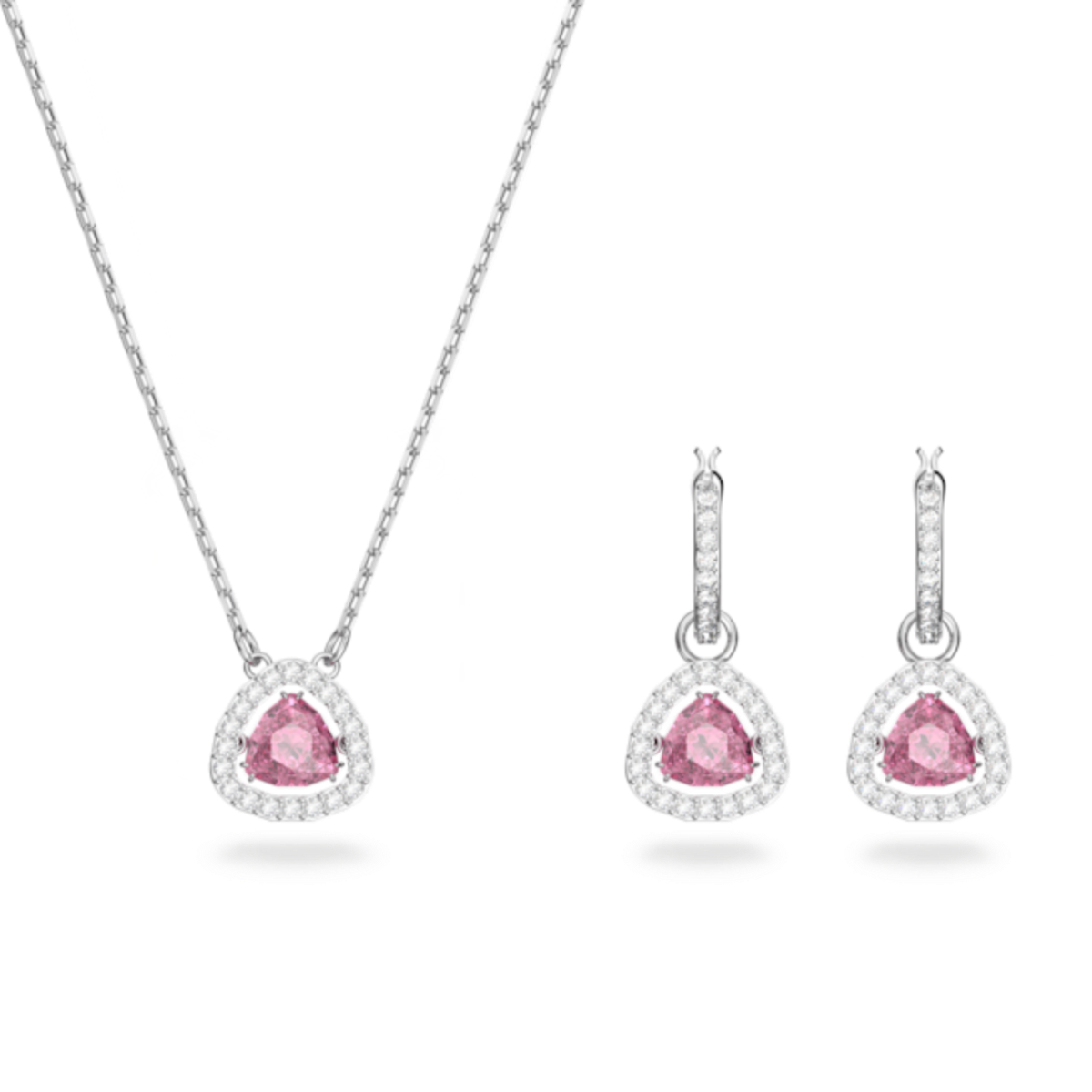Resim Una Set, Trilliant kesim, Pembe, Rodyum kaplama