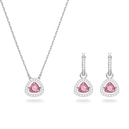 Resim Una Set, Trilliant kesim, Pembe, Rodyum kaplama