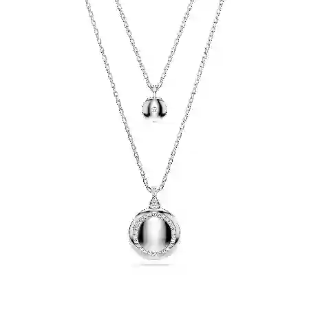 Resim Meteora Katlı Kolye, Beyaz, Rodyum kaplama