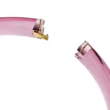 Resim Gerdanlık, Sekizgen kesim, Pavé, Pembe, Altın rengi kaplama