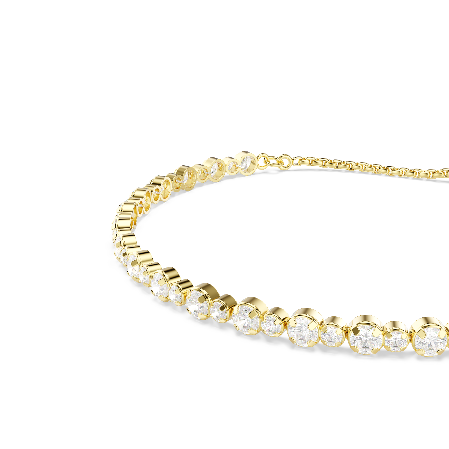 Resim Matrix Tennis bileklik, Yuvarlak kesim, Beyaz, Altın rengi kaplama