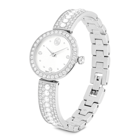 Resim Matrix pearl bangle Saat, İsviçre Üretimi, Kristal bileklik, Beyaz, Paslanmaz çelik