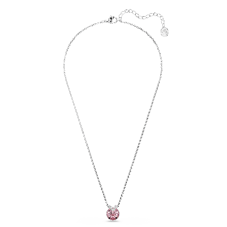 Resim Bella V Kolye, Yuvarlak kesim, Pembe, Rodyum kaplama