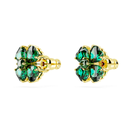 Resim Idyllia düğme Küpeler, Yonca, Yeşil, Altın rengi kaplama