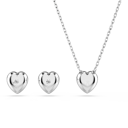 Resim Ariana Grande x Swarovski Set, Karışık kesimler, Kalp, Beyaz, Rodyum kaplama