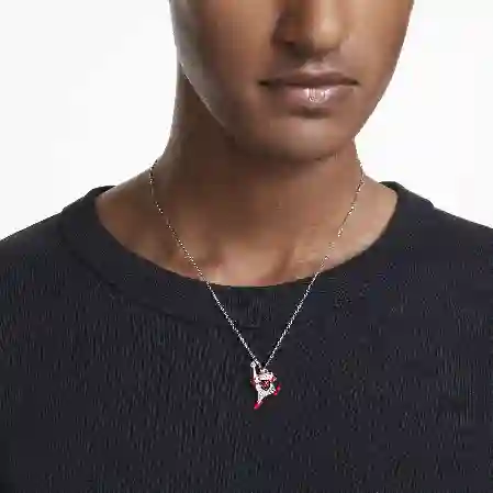 Resim Alice in Wonderland Kolye, İskambil kağıdı, Kırmızı, Rodyum kaplama