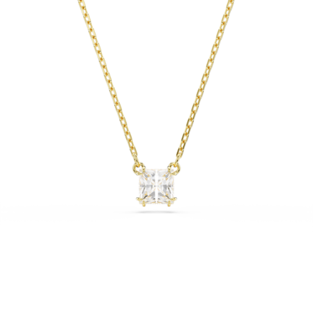 Resim Stilla Attract Kolye, Kare kesim, Beyaz, Altın rengi kaplama