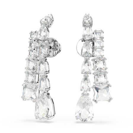 Resim Matrix damla küpeler, Karışık kesimler, Beyaz, Rodyum kaplama