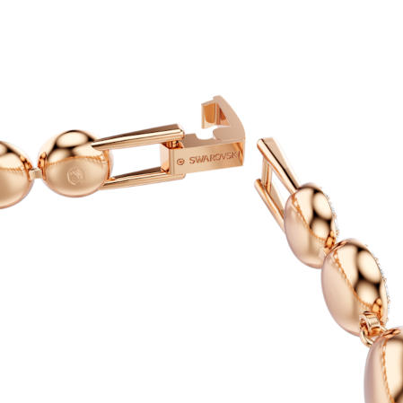 Resim Angelic Tennis bileklik, Yuvarlak kesim, Pavé, Orta, Beyaz, Pembe altın rengi kaplama